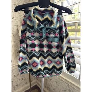 PATAGONIA Synchilla Girls M/10 Snap-T Fleece Pullover Jacket Aztec Pattern